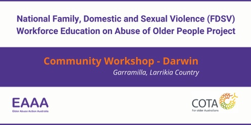 Community consultation workshop - Darwin NT