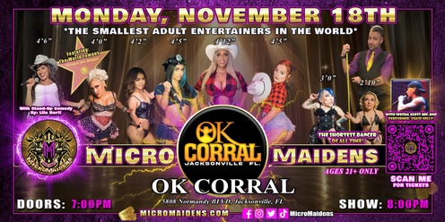 Jacksonville, FL - Micro Maidens: Dwarf Dancers @ OK Corral! "The Only Micro Revue in the World!"