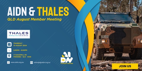 AIDN QLD August Member Meeting with THALES