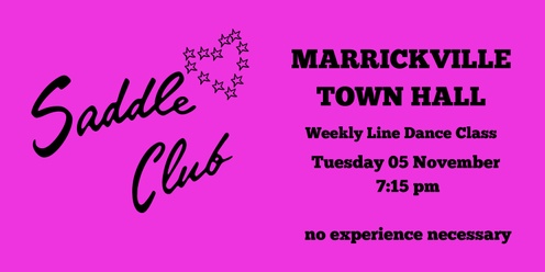 Saddle Club - Tuesday 5 November - Weekly Line Dance Class 