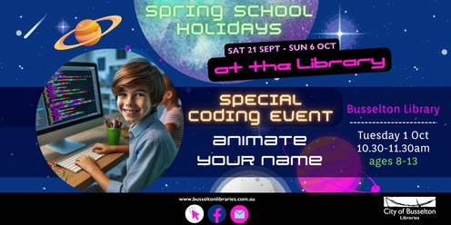 Animate your name - Special Coding Event @Busselton Library