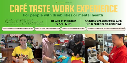 1 Day - Cafe Taste Work Experience for People with Additional Support Needs