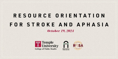 Resource Orientation for Stroke and Aphasia
