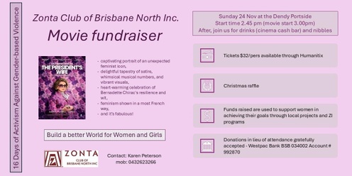 Zonta Club of Brisbane North Inc. Fundraiser 2024