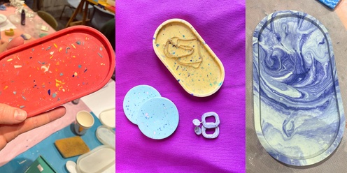 Learn to use Jesmonite: Colourful Trinket Trays with Maddy