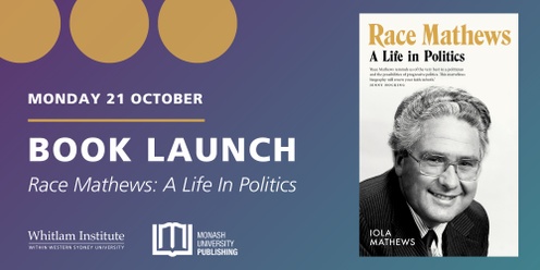 Book Launch | Race Mathews: A Life in Politics