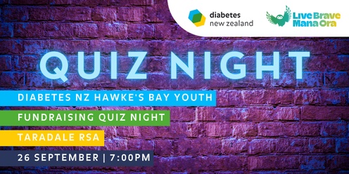 Diabetes NZ Hawke's Bay Youth: Fundraising Quiz Night!