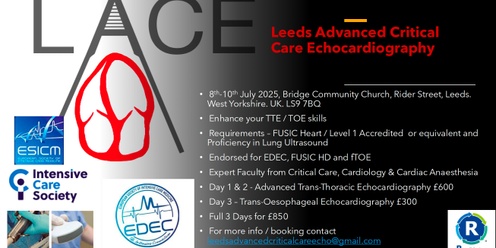 Leeds Advanced Critical Care Echo Course 2025