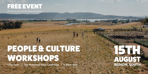 People & Culture Workshop - South, 15 August 24