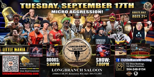 Kennewick, WA - Micro Wrestling All * Stars @ Longbranch Saloon: Little Mania Wrestling Rips through the Ring
