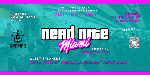 Nerd Nite Miami RETURNS Nov 14, 2024