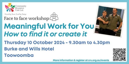 Meaningful Work for You Toowoomba workshop 