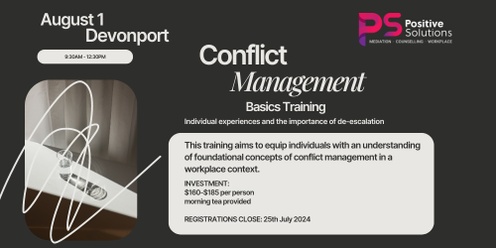Conflict Management: individual experiences and the importance of de-escalation