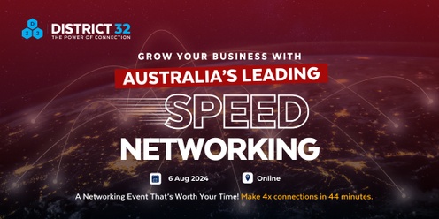Australia’s Leading Speed Networking Event – Online – Tue 06 Aug