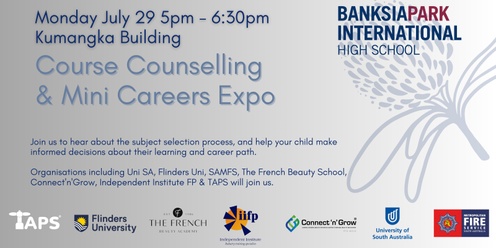 Year 9, 10 & 11 Course Counselling  & Mini Careers Expo (including UNI and VET Information )
