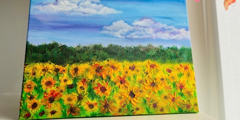 A field of Sunflowers paintclass