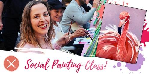 Paint & Sip Event: Dance Of The Pink Flamingo 5/04/23