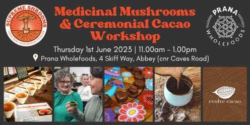 Medicinal Mushrooms & Ceremonial Cacao Workshop - Prana Wholefoods