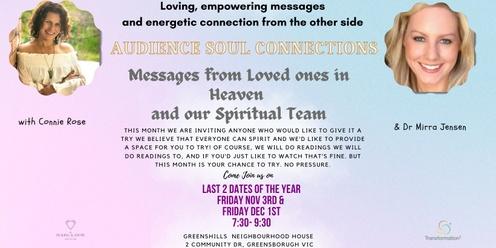 An Evening of Audience Soul Connections with Connie Rose & Dr Mirra Jensen