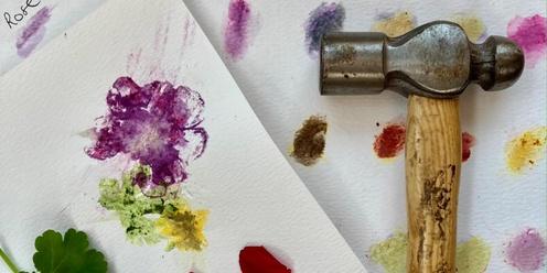Painting with Natural Inks & Flower Pounding (ages 6+) with Rivarossa Botanicals