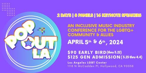 PopOut LA | An Inclusive Music Industry Conference & Event for the LGBTQ+ Community & Allies