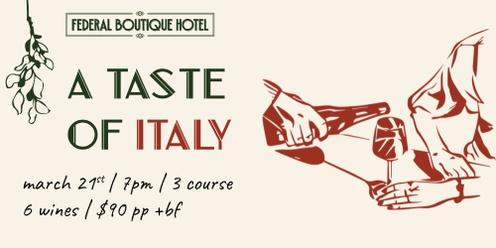 A Taste of Italy at The Federal Hotel