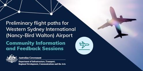 Community Information and Feedback Session - Western Sydney International (Nancy-Bird Walton) Airport Airspace and Flight Path Design - St Clair