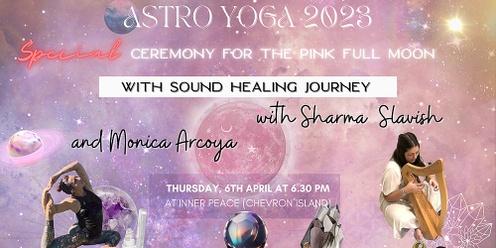  🌸🌕🌸 PINK FULL MOON 🌸🌕🌸:  ASTRO YOGA CLASS with SOUND HEALING journey