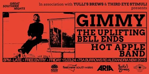 Great Southern Nights, Third Eye Stimuli & Yulli's Brews present; GIMMY, The Uplifting Bell Ends & Hot Apple Band.