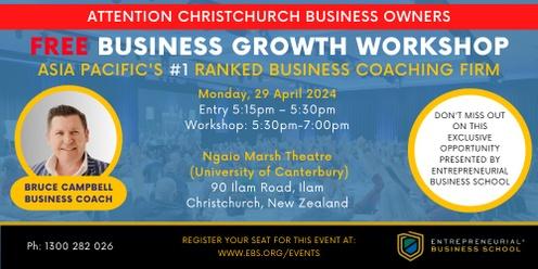 Free Business Growth Workshop - Christchurch (local time)