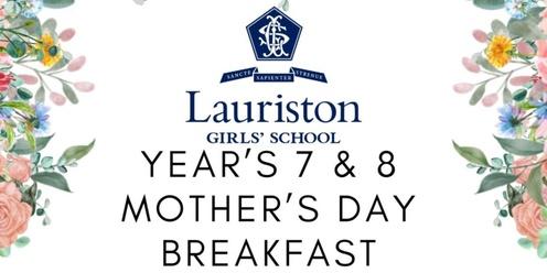 2024 Year 7 and 8 Mother's Day Breakfast