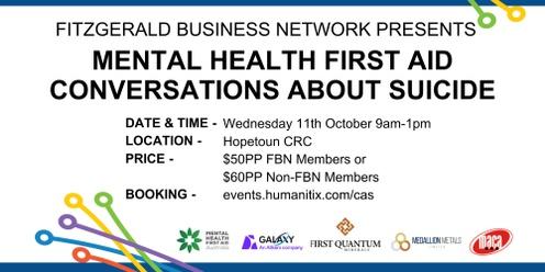 Mental Health First Aid - Conversations About Suicide