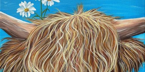 Flossy the Highland cow~Paint & Sip_Beach Bites