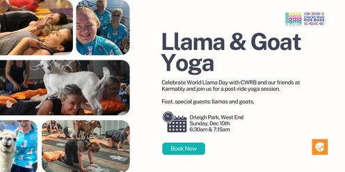Llama & Goat Yoga - by CWRB and Karmably