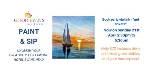 Paint and Sip - Hotel Illawong - Sunset Yacht