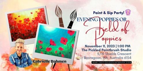 Paint & Sip Party - Evening Poppies/Field of Poppies - November 11, 2023