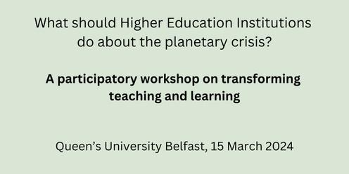 What should Higher Education Institutions do about the planetary crisis?: A participatory workshop on transforming teaching and learning