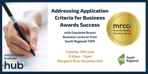 Addressing Application Criteria for Business Awards Success