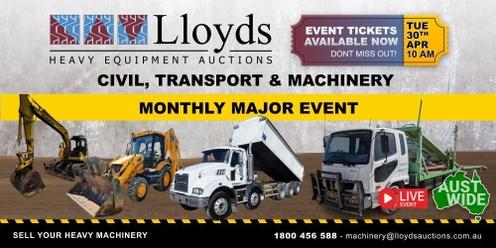Civil, Transport and Machinery. Monthly Major Event.  