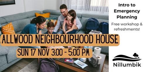 Intro to Emergency Planning Workshop - Allwood Neighbourhood House