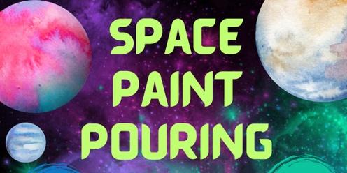 Space Paint Pouring School Holiday Workshop 8-12 Year Olds