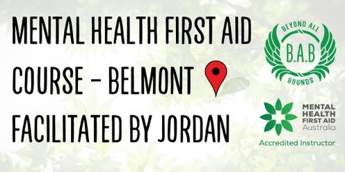 Standard Mental Health First Aid Course - Belmont w/Jordan