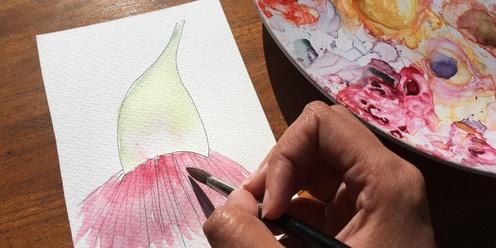Watercolour Australian Flowers for Adults