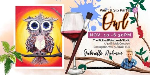 Paint & Sip Party - Owl - November 10, 2023