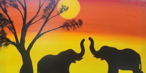 Paint and Sip at Hotel Metropole Lismore - Elephant Sunset