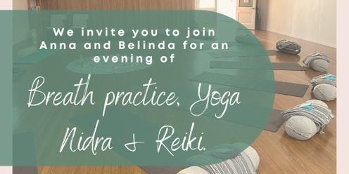 Breath practice, Yoga Nidra and Reiki 