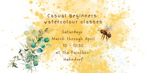 Casual beginners Watercolour classes