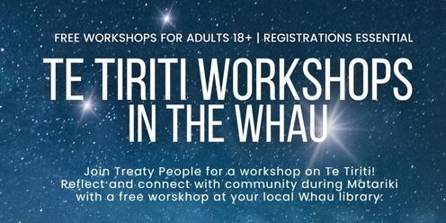 Te Tiriti Workshops in Te Whau - New Lynn Community Centre