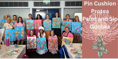 Pincushion Protea Paint and Sip - Goolwa