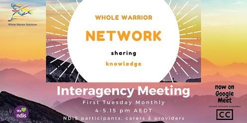 Interagency meeting - online monthly Whole Warrior Network - disAbility networking